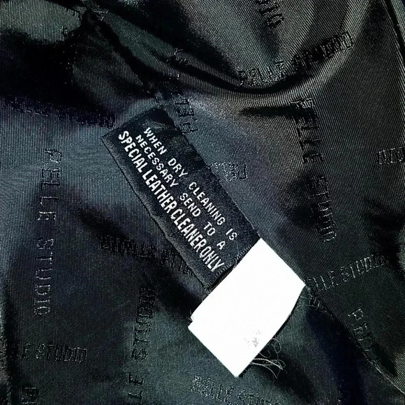 Vintage 90s Wilsons Pelle Studio black leather jacket Size Small - Picture 4 of 8